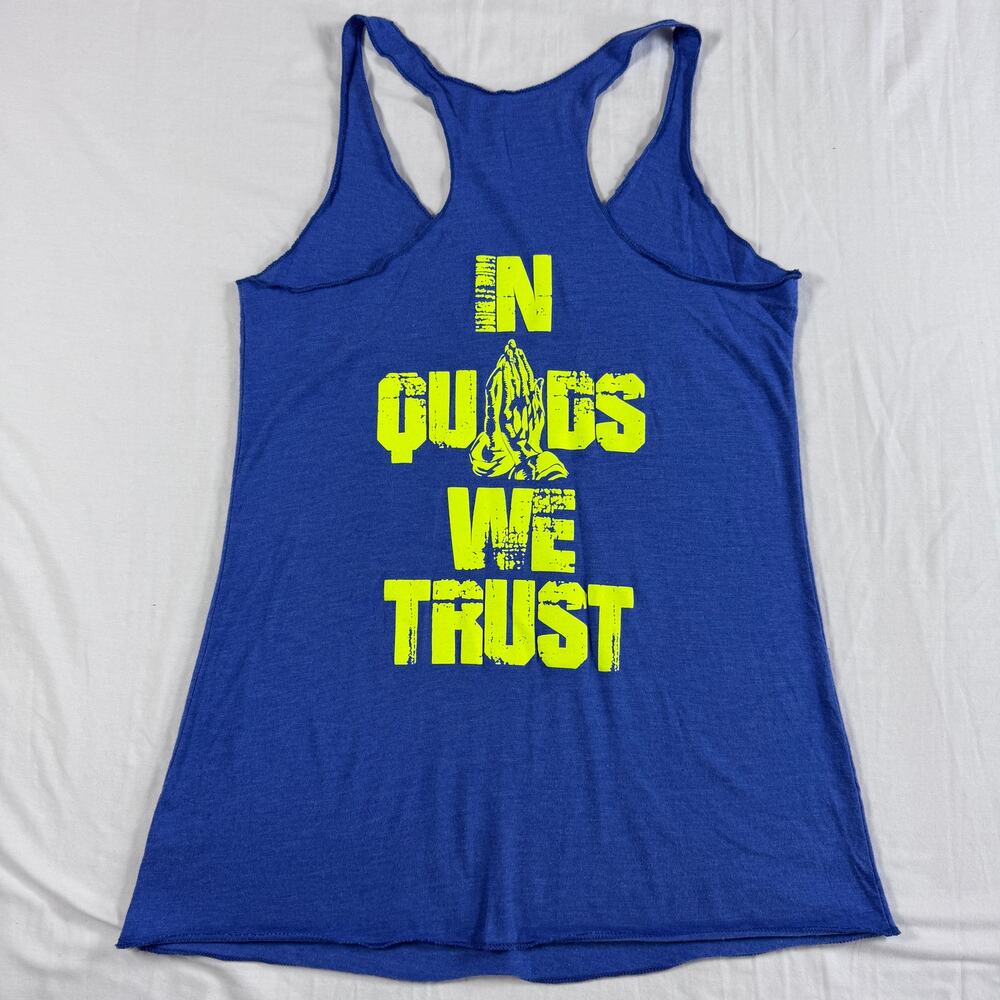 Livesore Racerback Tank Medium In Quads We Trust Blue Gym Workout - Picture 5 of 8